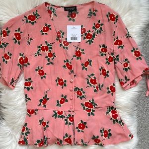 Pink Floral Blouse